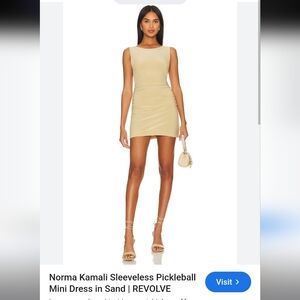 Norma Kamali Sand Sleeveless Mini Dress
